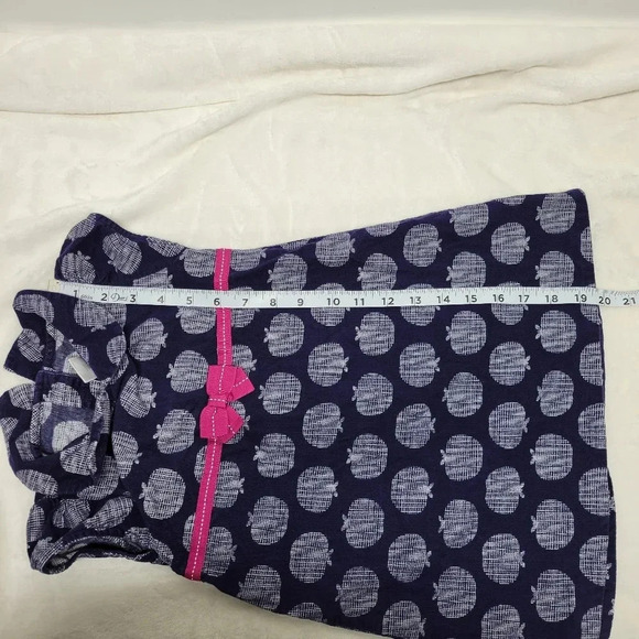 🌴3/$15🌴 Gymboree Girls Size 4T Dress Navy Blue Apples Pink Ribbon Waist - Picture 10 of 12